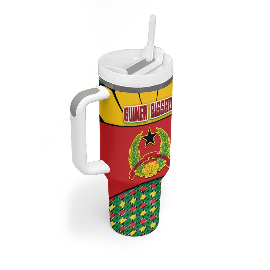 Guinea Bissau Tumbler With Handle Red Yellow Green Geometric TS04