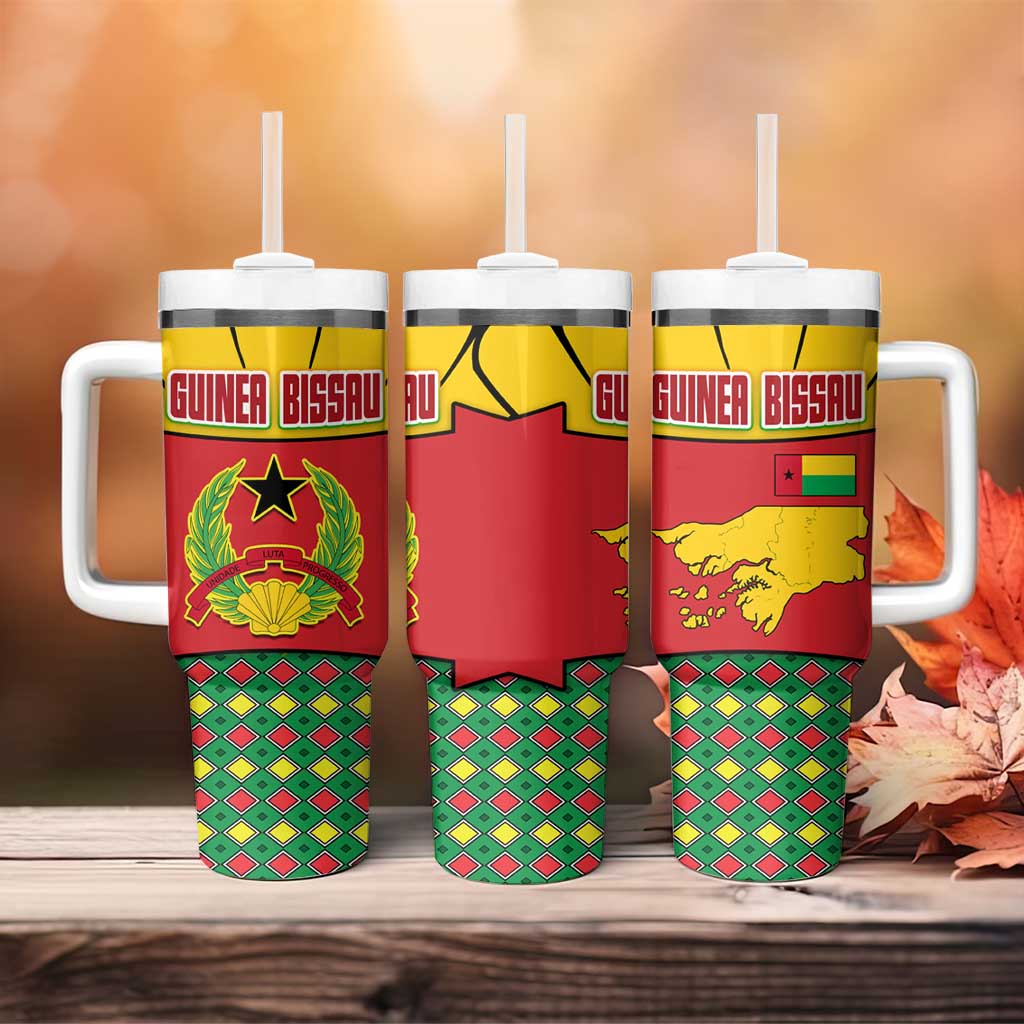 Guinea Bissau Tumbler With Handle Red Yellow Green Geometric TS04