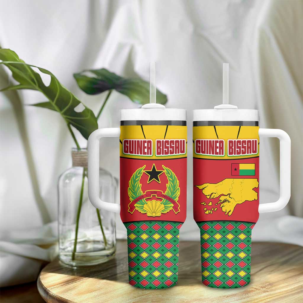 Guinea Bissau Tumbler With Handle Red Yellow Green Geometric TS04