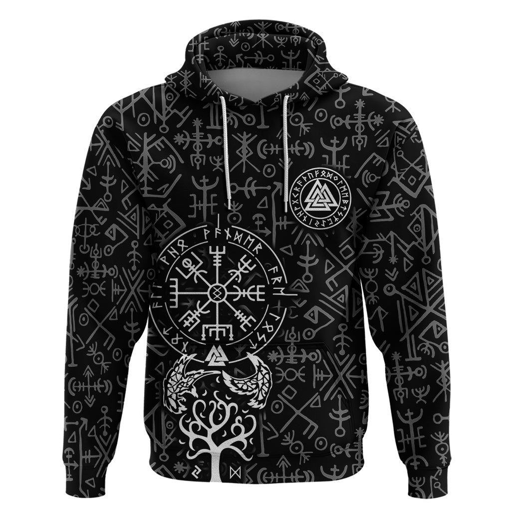 Viking Odin Hoodie The All-Father God in Norse Mythology with Runes Pattern TS04