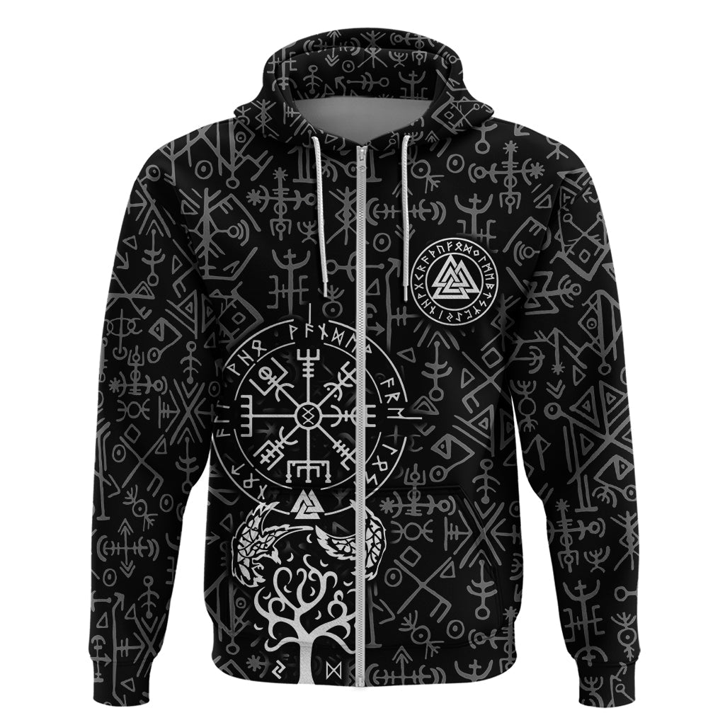Viking Odin Hoodie The All-Father God in Norse Mythology with Runes Pattern TS04