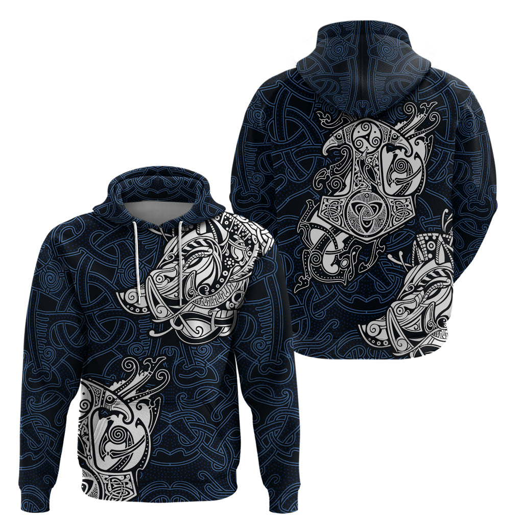 Viking Hoodie Legendary Viking Boar and Intricate Norse Patterns TS04