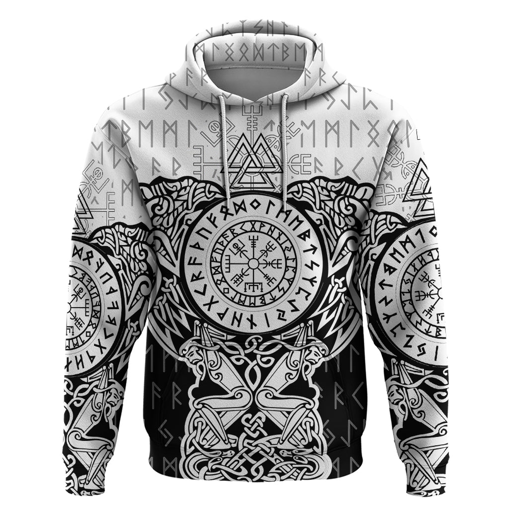 Viking Tattoo Hoodie Hugin And Munin Asgardian Ravens Grunge Art TS04