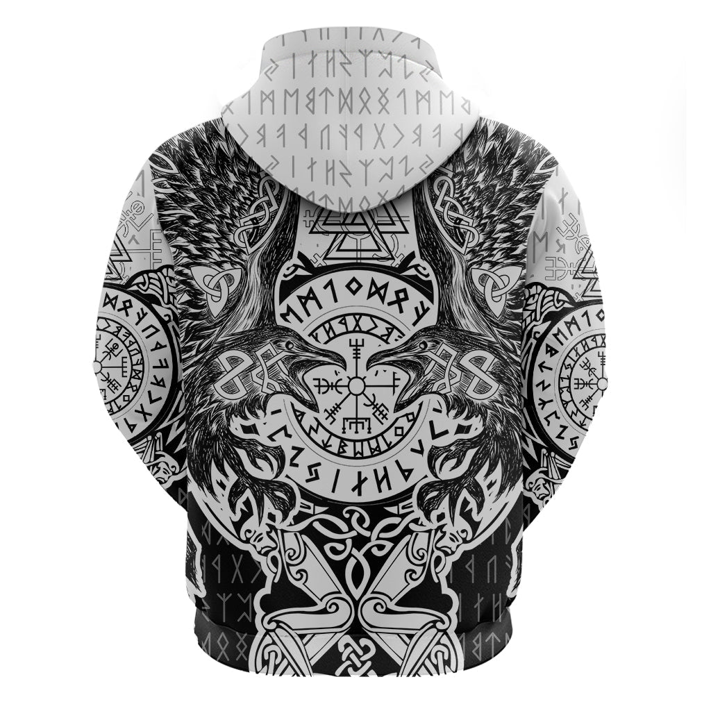 Viking Tattoo Hoodie Hugin And Munin Asgardian Ravens Grunge Art TS04