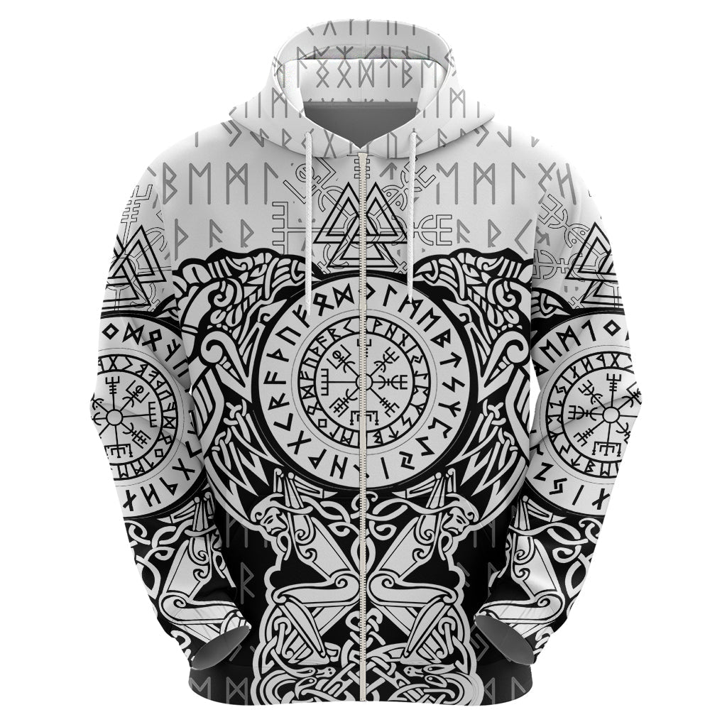 Viking Tattoo Hoodie Hugin And Munin Asgardian Ravens Grunge Art TS04