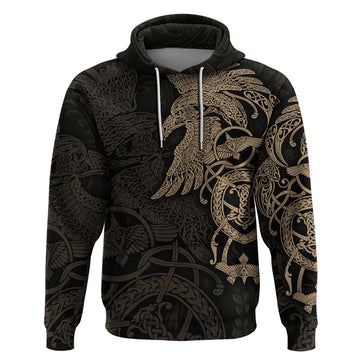 Viking Raven Hoodie Wisdom in Flight TS04
