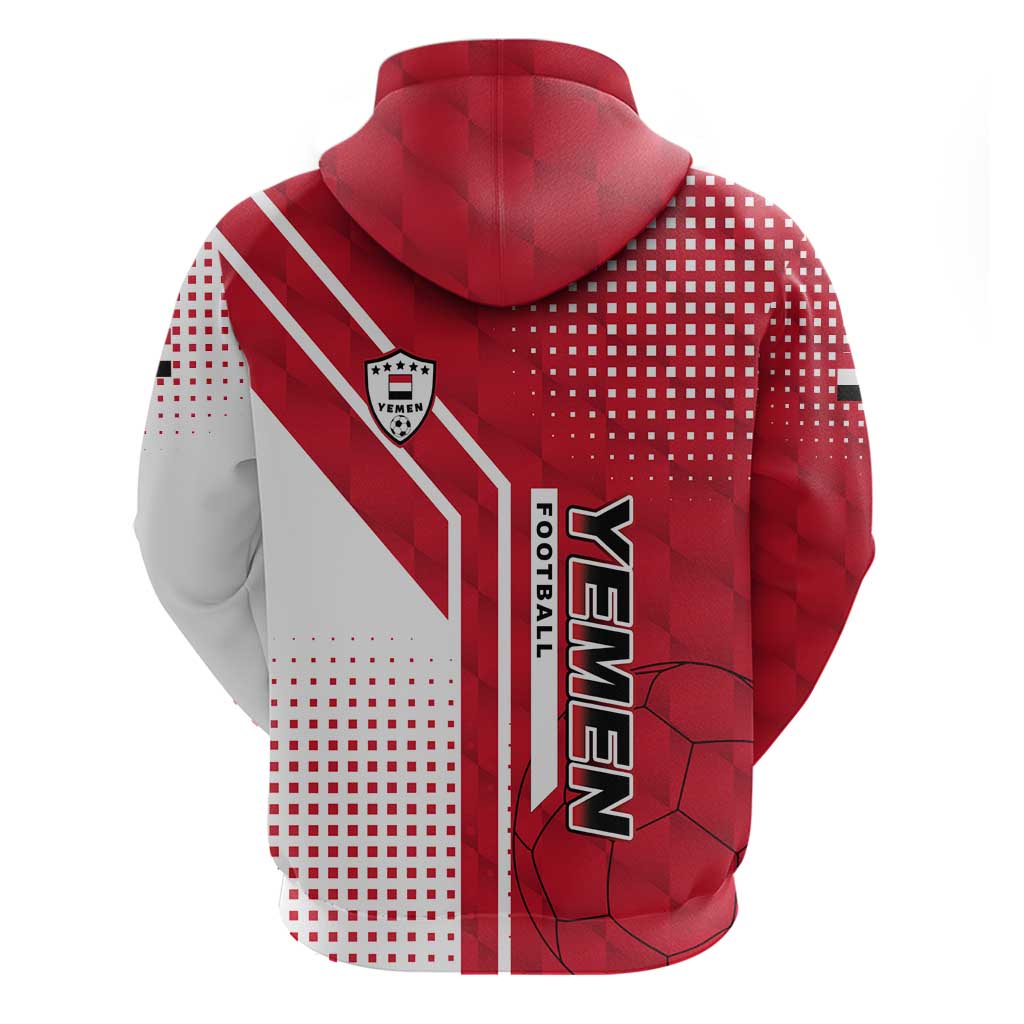 Yemen Football Hoodie with Red and White Flag Design TS04