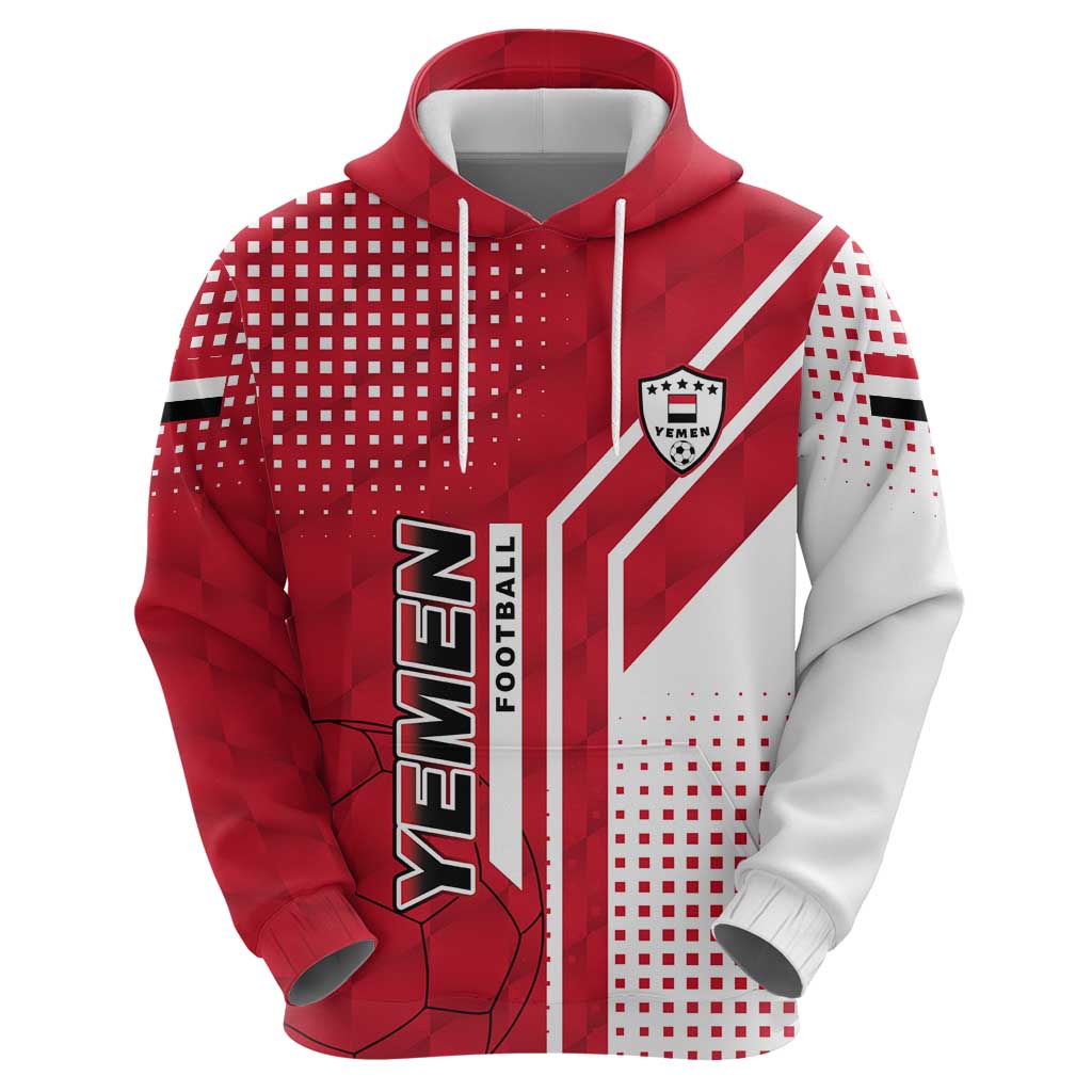 Yemen Football Hoodie with Red and White Flag Design TS04