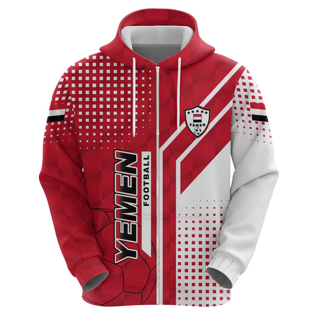 Yemen Football Hoodie with Red and White Flag Design TS04