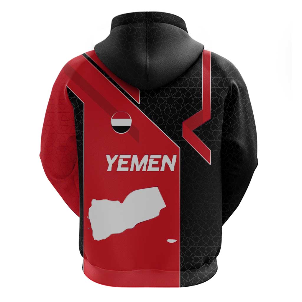 Yemen Eagle Emblem Hoodie with National Flag and Map Design TS04