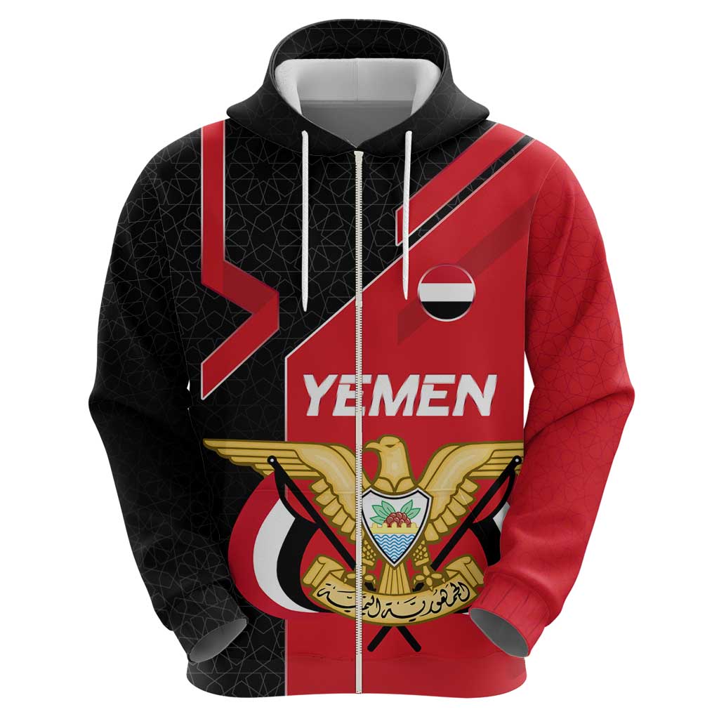 Yemen Eagle Emblem Hoodie with National Flag and Map Design TS04
