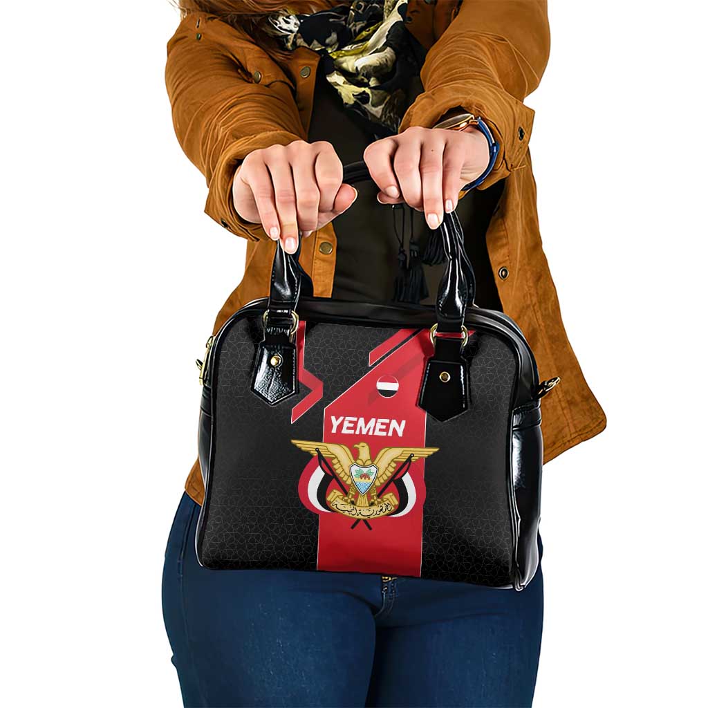 Yemen Eagle Emblem Shoulder Handbag with National Flag and Map Design TS04