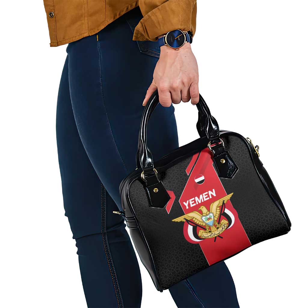 Yemen Eagle Emblem Shoulder Handbag with National Flag and Map Design TS04