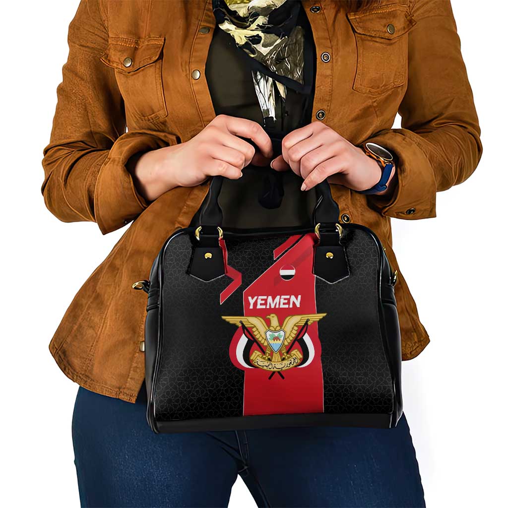 Yemen Eagle Emblem Shoulder Handbag with National Flag and Map Design TS04