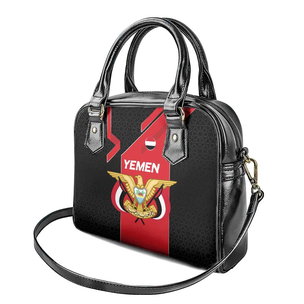 Yemen Eagle Emblem Shoulder Handbag with National Flag and Map Design TS04