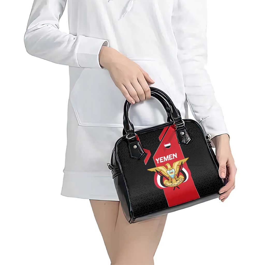 Yemen Eagle Emblem Shoulder Handbag with National Flag and Map Design TS04