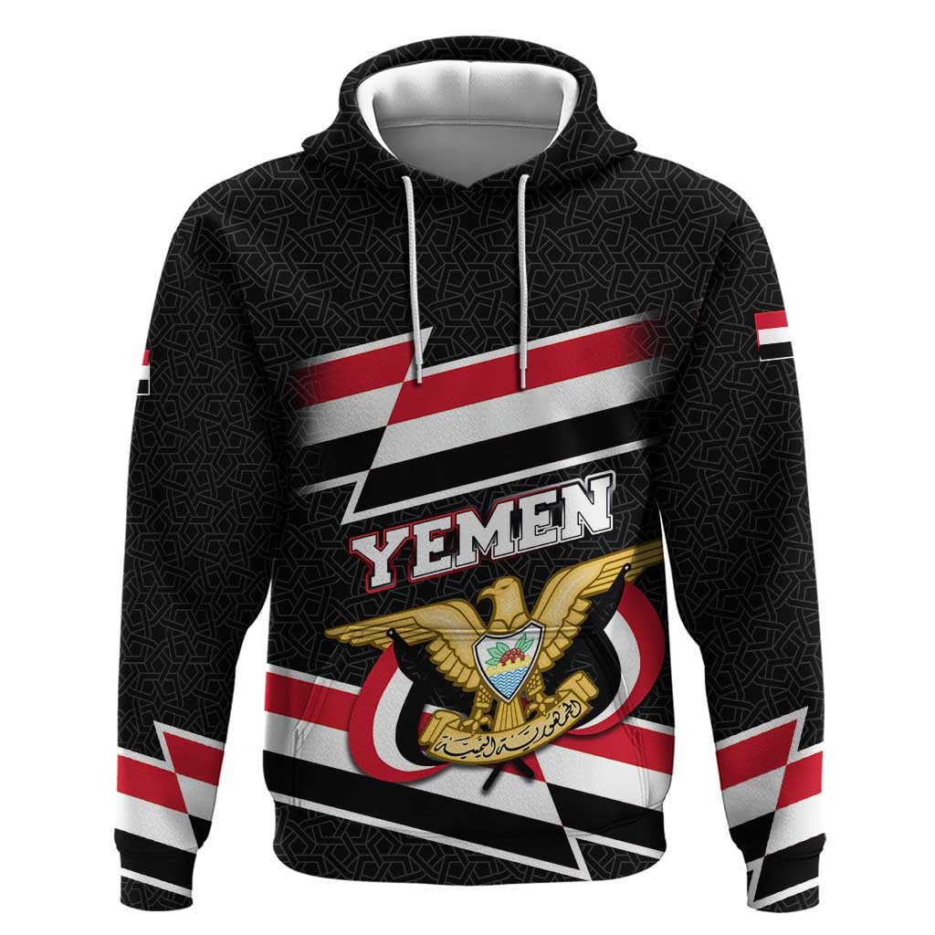 Yemen Hoodie with National Eagle Emblem and Flag Stripe Design TS04