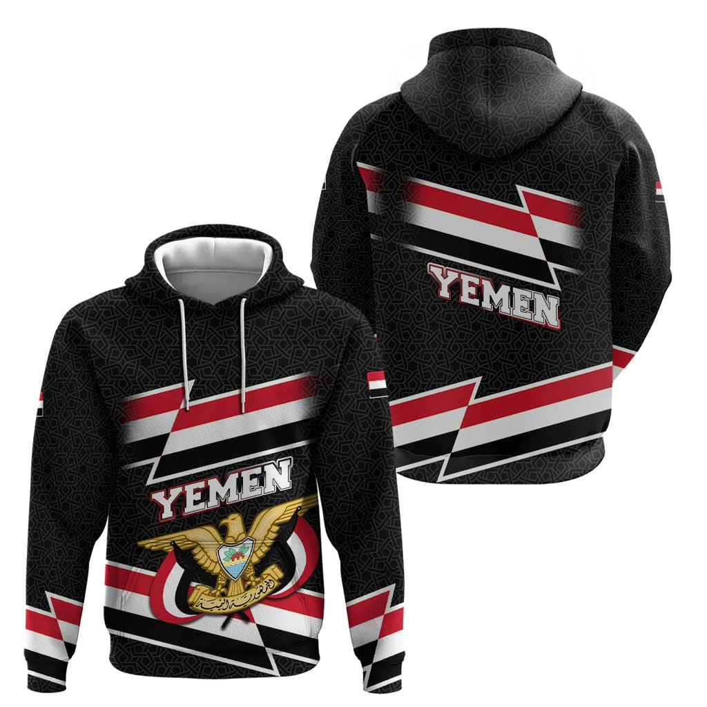 Yemen Hoodie with National Eagle Emblem and Flag Stripe Design TS04