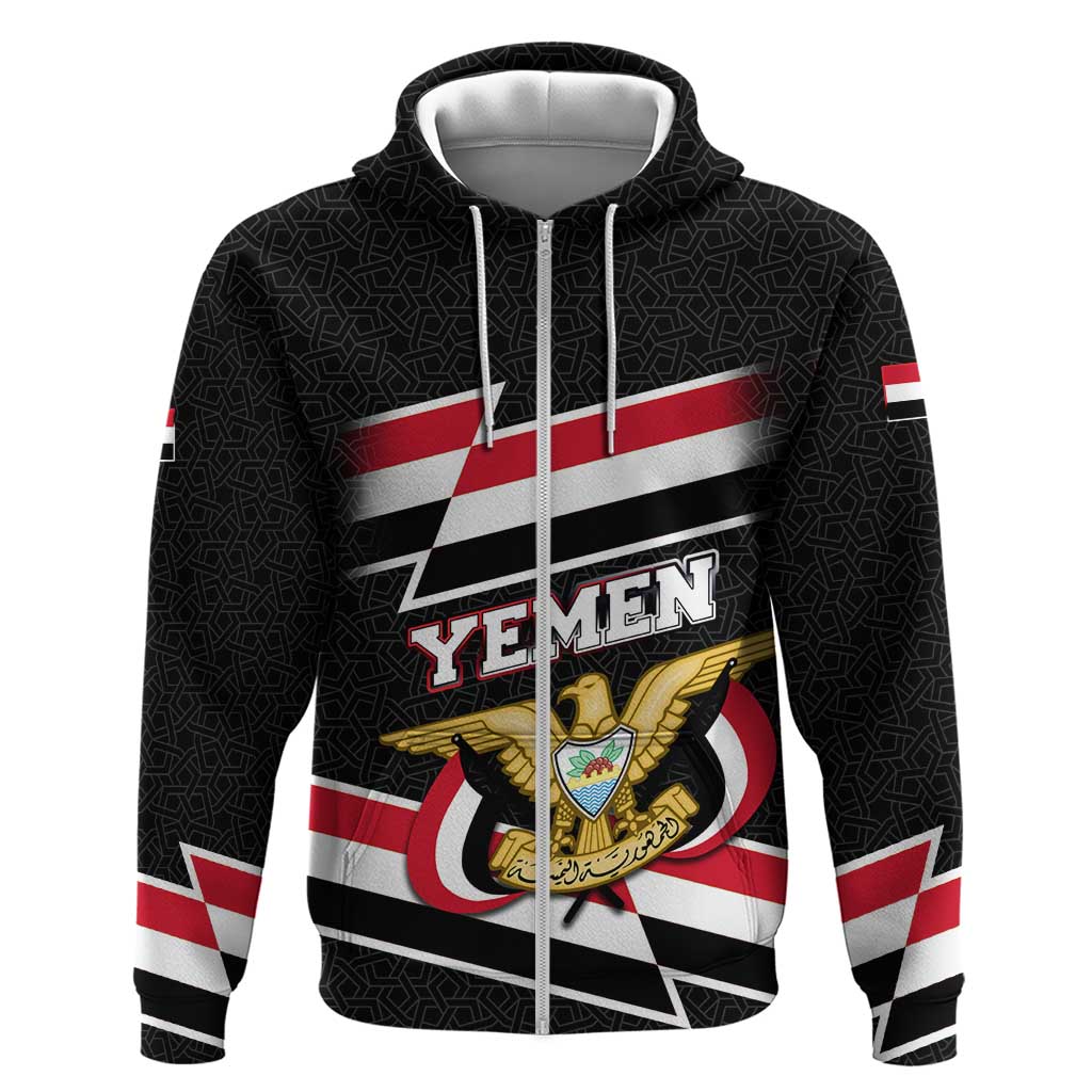 Yemen Hoodie with National Eagle Emblem and Flag Stripe Design TS04