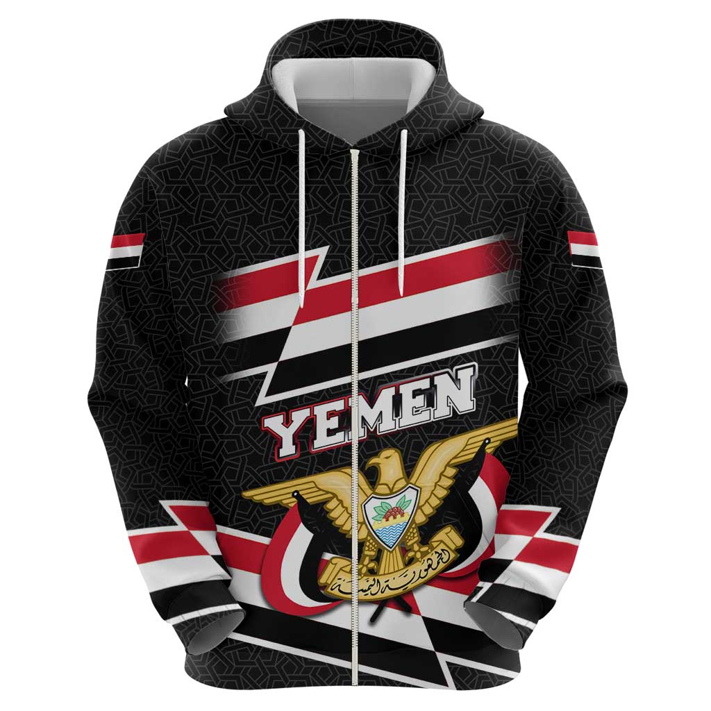 Yemen Hoodie with National Eagle Emblem and Flag Stripe Design TS04