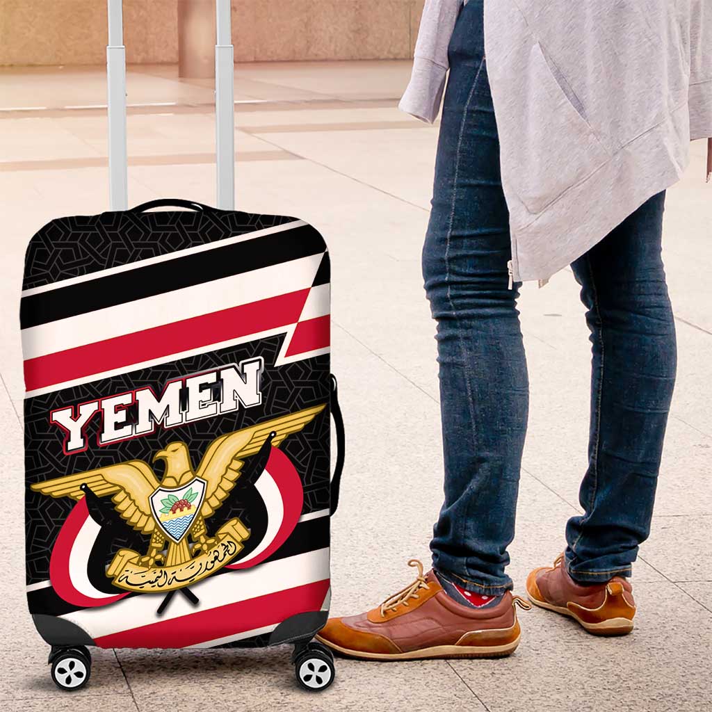 Yemen Luggage Cover with National Eagle Emblem and Flag Stripe Design TS04