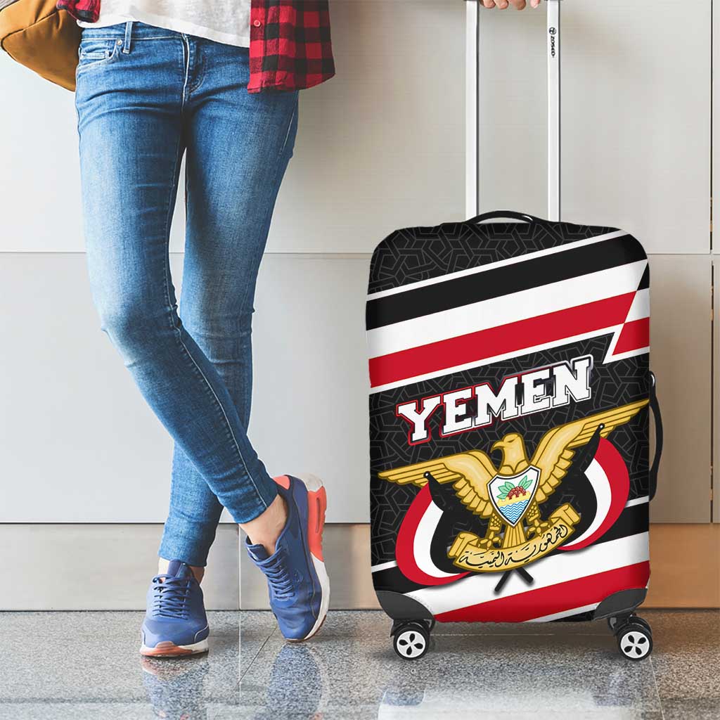 Yemen Luggage Cover with National Eagle Emblem and Flag Stripe Design TS04