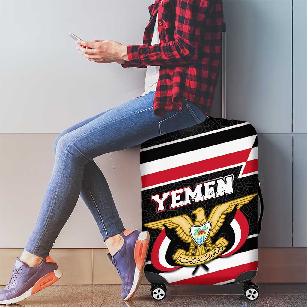 Yemen Luggage Cover with National Eagle Emblem and Flag Stripe Design TS04