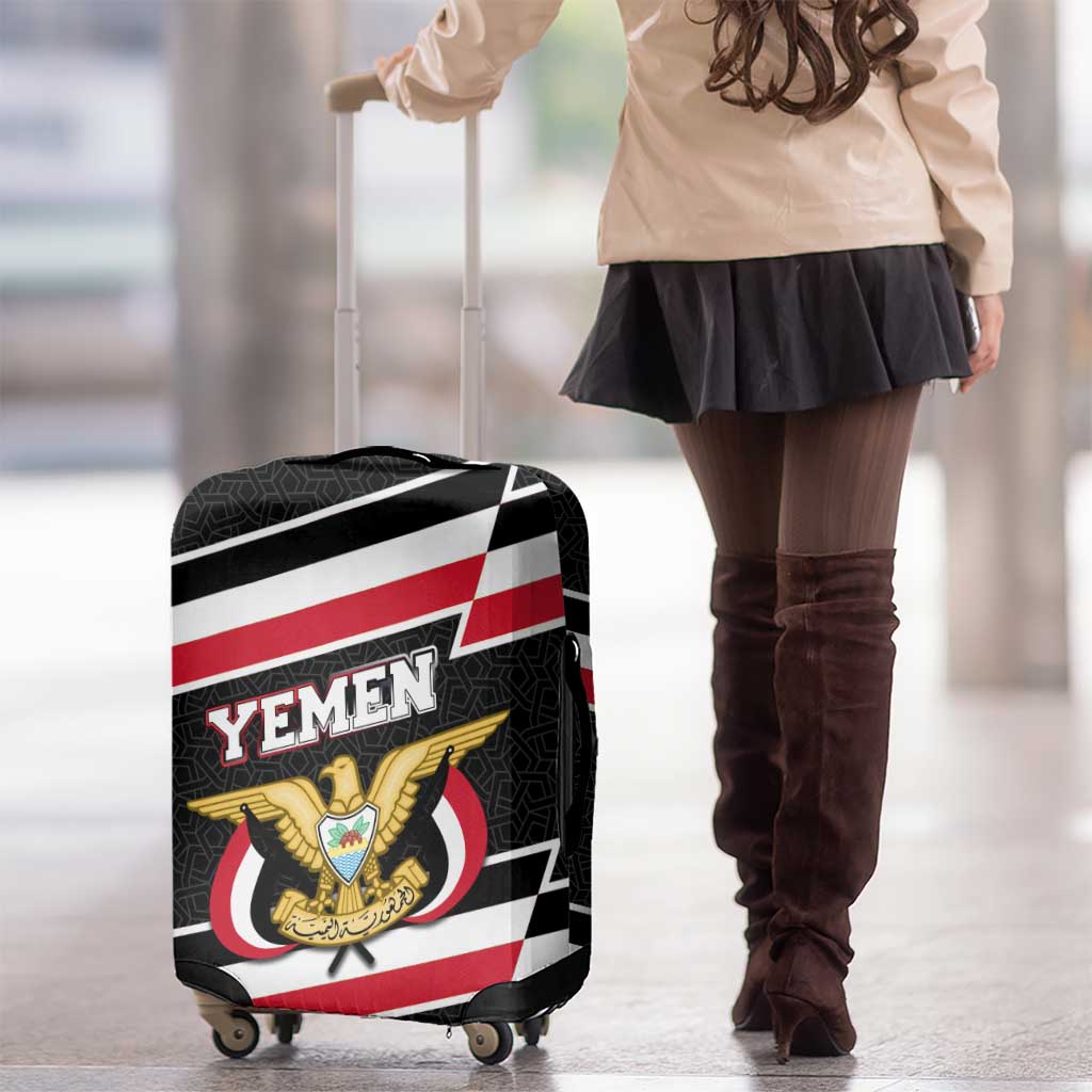 Yemen Luggage Cover with National Eagle Emblem and Flag Stripe Design TS04