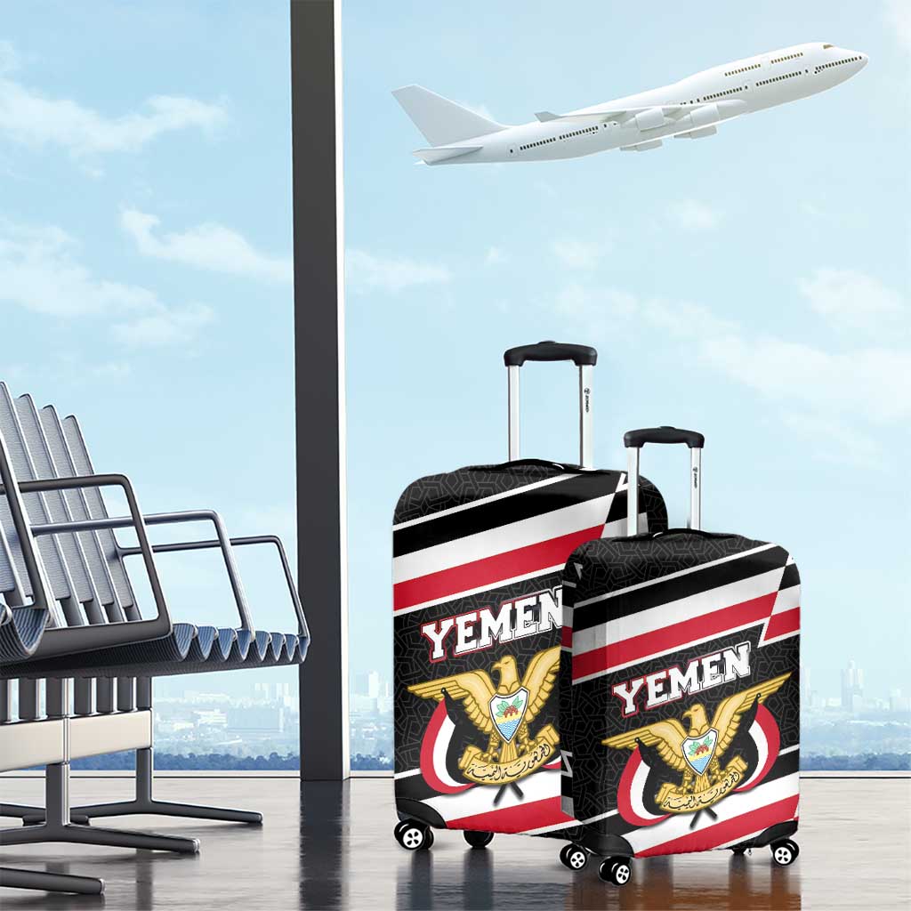 Yemen Luggage Cover with National Eagle Emblem and Flag Stripe Design TS04