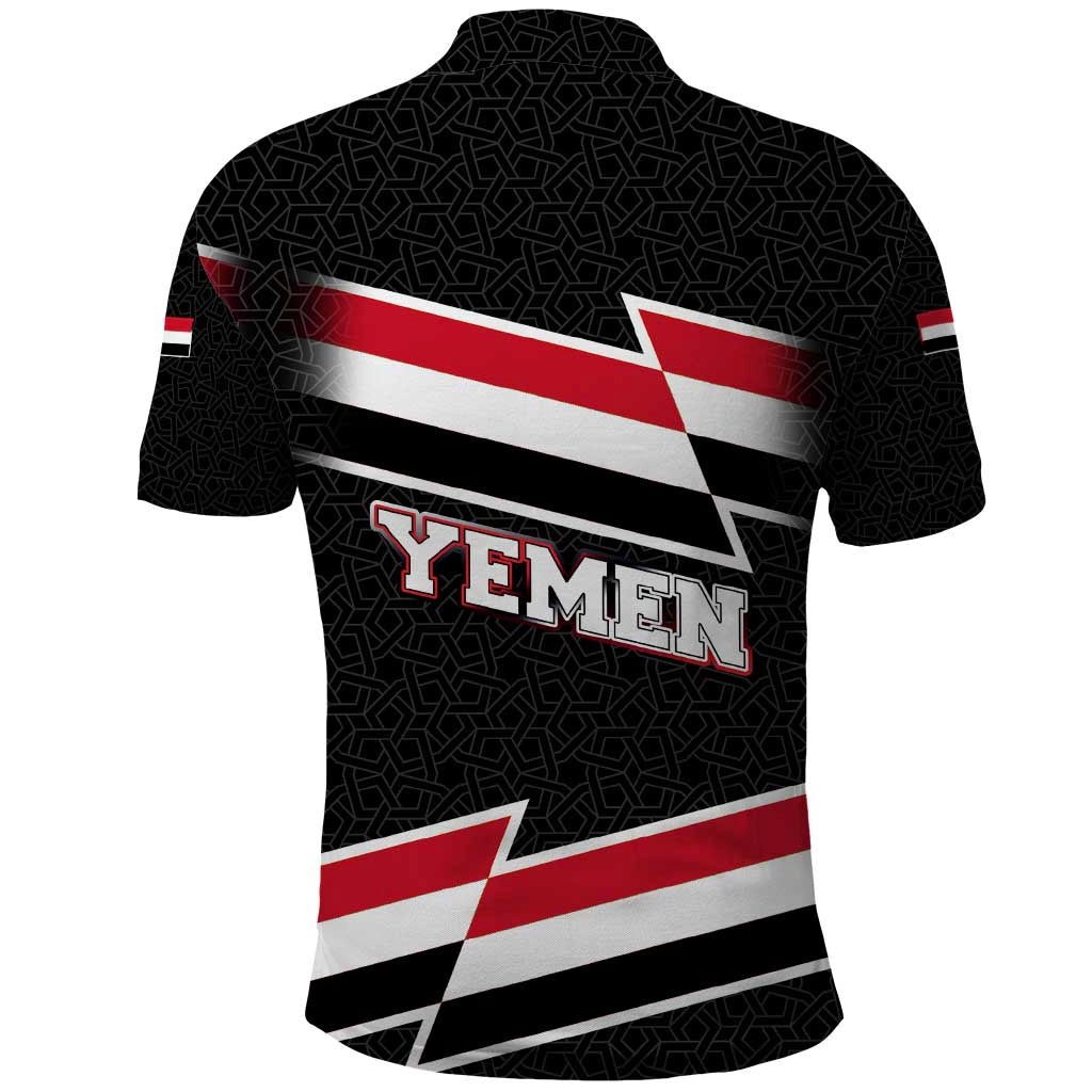 Yemen Polo Shirt with National Eagle Emblem and Flag Stripe Design TS04