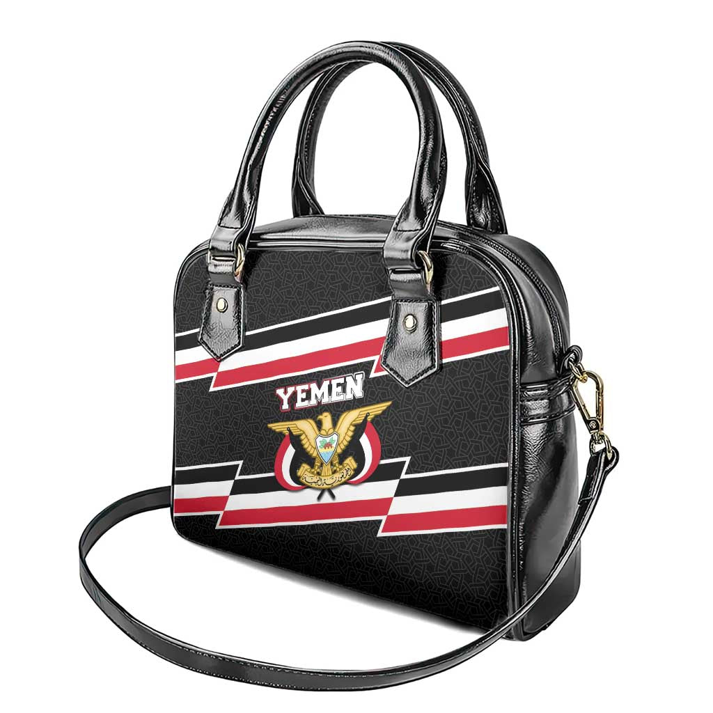 Yemen Shoulder Handbag with National Eagle Emblem and Flag Stripe Design TS04