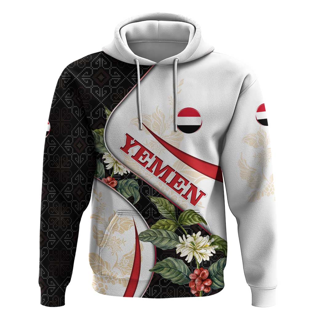 Yemen Hoodie with Mocha Coffee Plant Design and National Flag Accents TS04