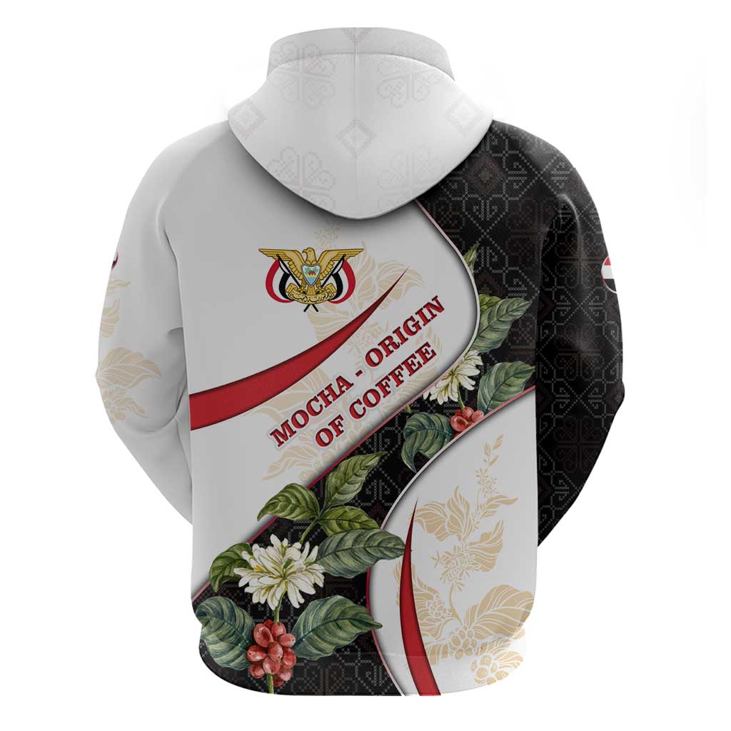 Yemen Hoodie with Mocha Coffee Plant Design and National Flag Accents TS04