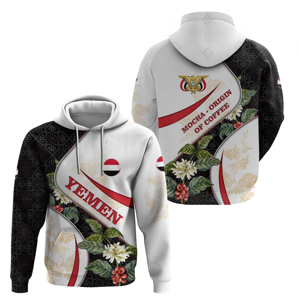 Yemen Hoodie with Mocha Coffee Plant Design and National Flag Accents TS04