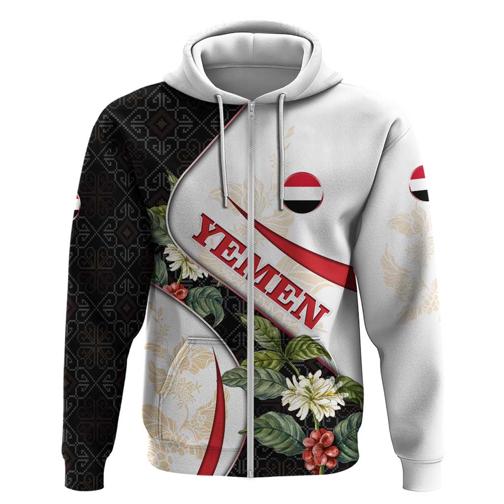 Yemen Hoodie with Mocha Coffee Plant Design and National Flag Accents TS04