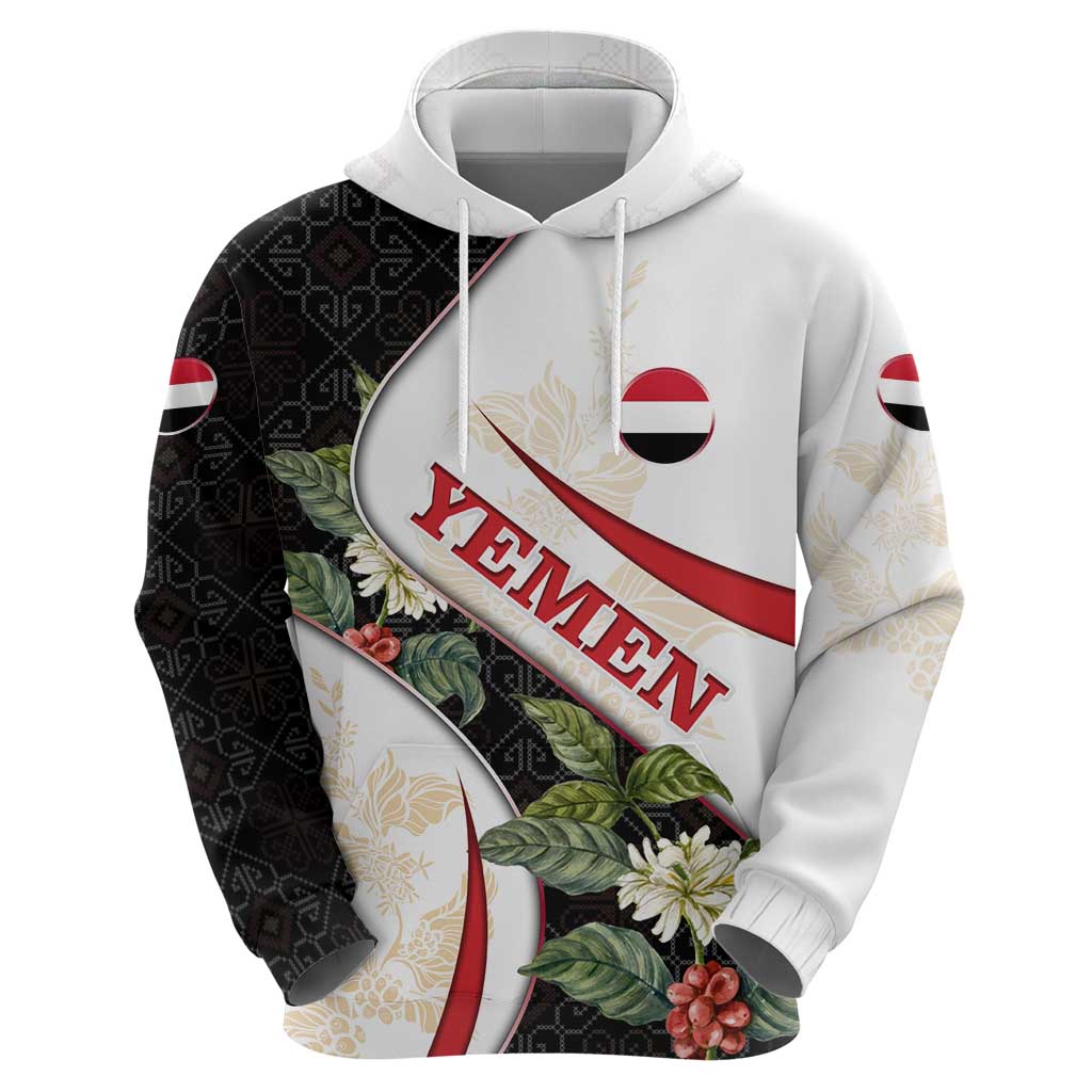 Yemen Hoodie with Mocha Coffee Plant Design and National Flag Accents TS04