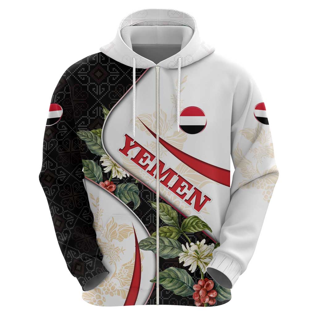 Yemen Hoodie with Mocha Coffee Plant Design and National Flag Accents TS04