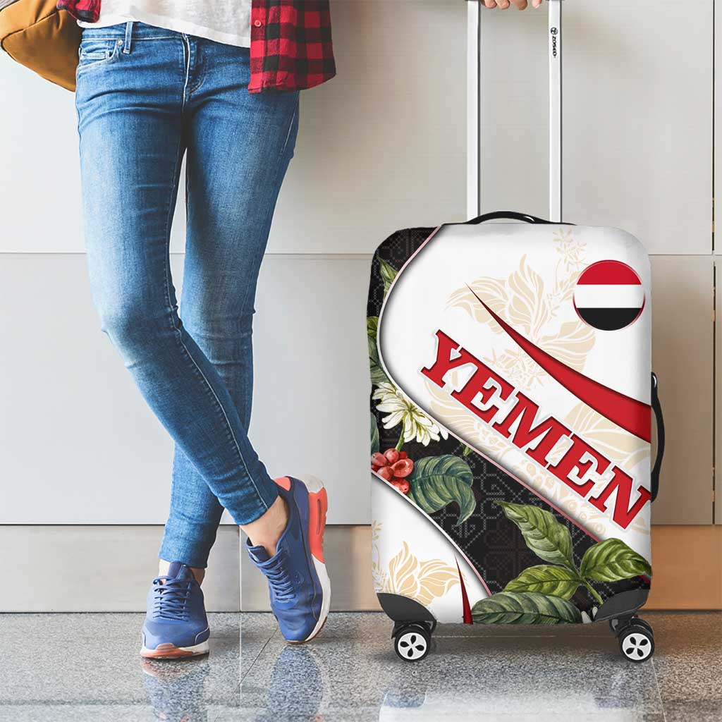 Yemen Luggage Cover with Mocha Coffee Plant Design and National Flag Accents TS04
