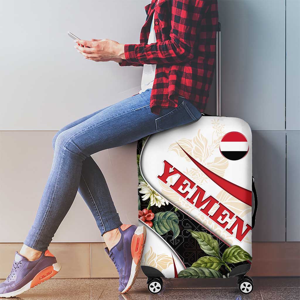 Yemen Luggage Cover with Mocha Coffee Plant Design and National Flag Accents TS04