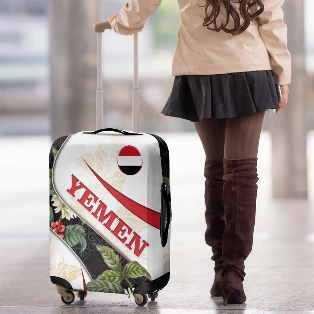 Yemen Luggage Cover with Mocha Coffee Plant Design and National Flag Accents TS04