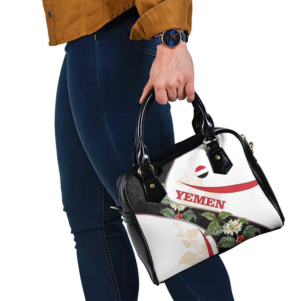 Yemen Shoulder Handbag with Mocha Coffee Plant Design and National Flag Accents TS04