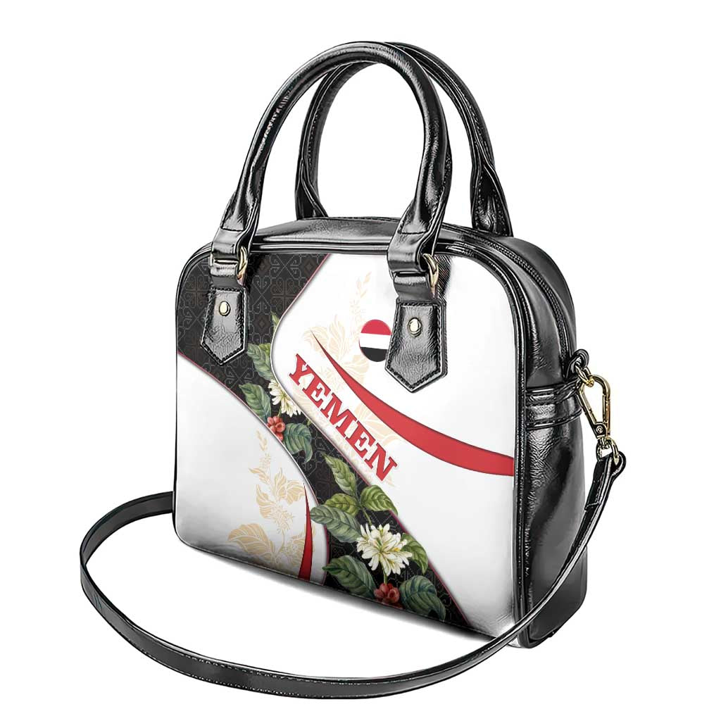 Yemen Shoulder Handbag with Mocha Coffee Plant Design and National Flag Accents TS04
