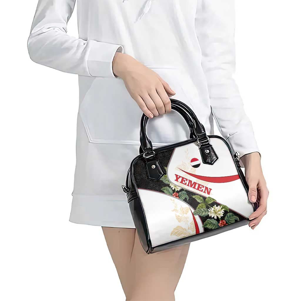 Yemen Shoulder Handbag with Mocha Coffee Plant Design and National Flag Accents TS04