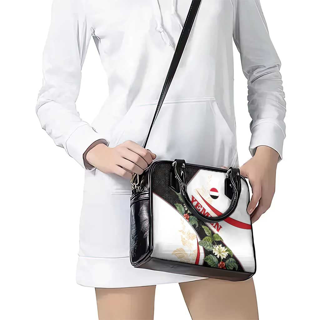 Yemen Shoulder Handbag with Mocha Coffee Plant Design and National Flag Accents TS04