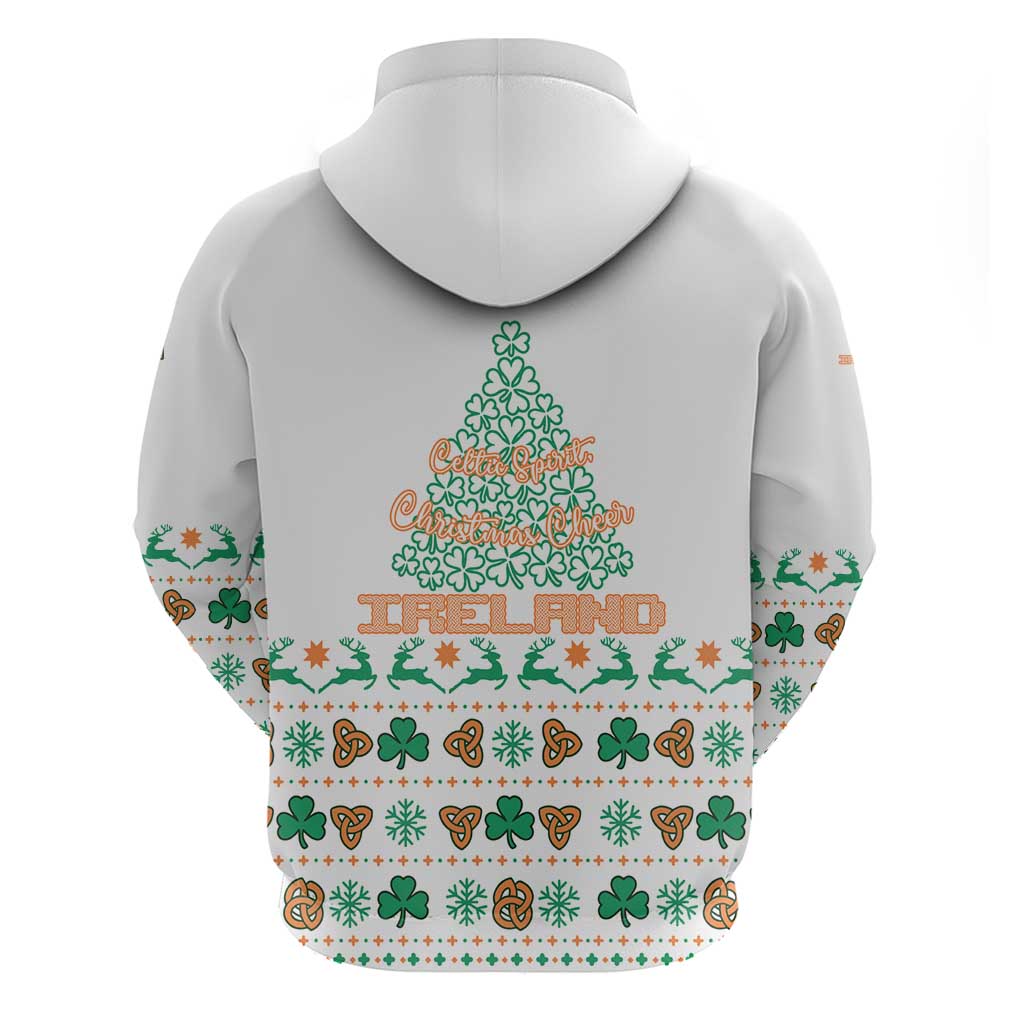 Ireland Christmas Hoodie with Celtic Knot Shamrock and Tricolor Holiday Pattern TS04
