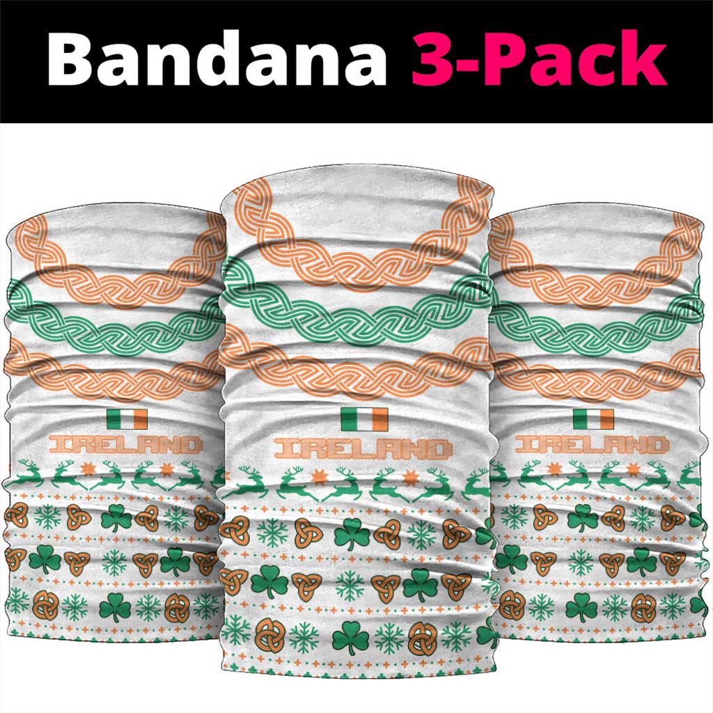 Ireland Christmas Neck Gaiter with Celtic Knot Shamrock and Tricolor Holiday Pattern TS04