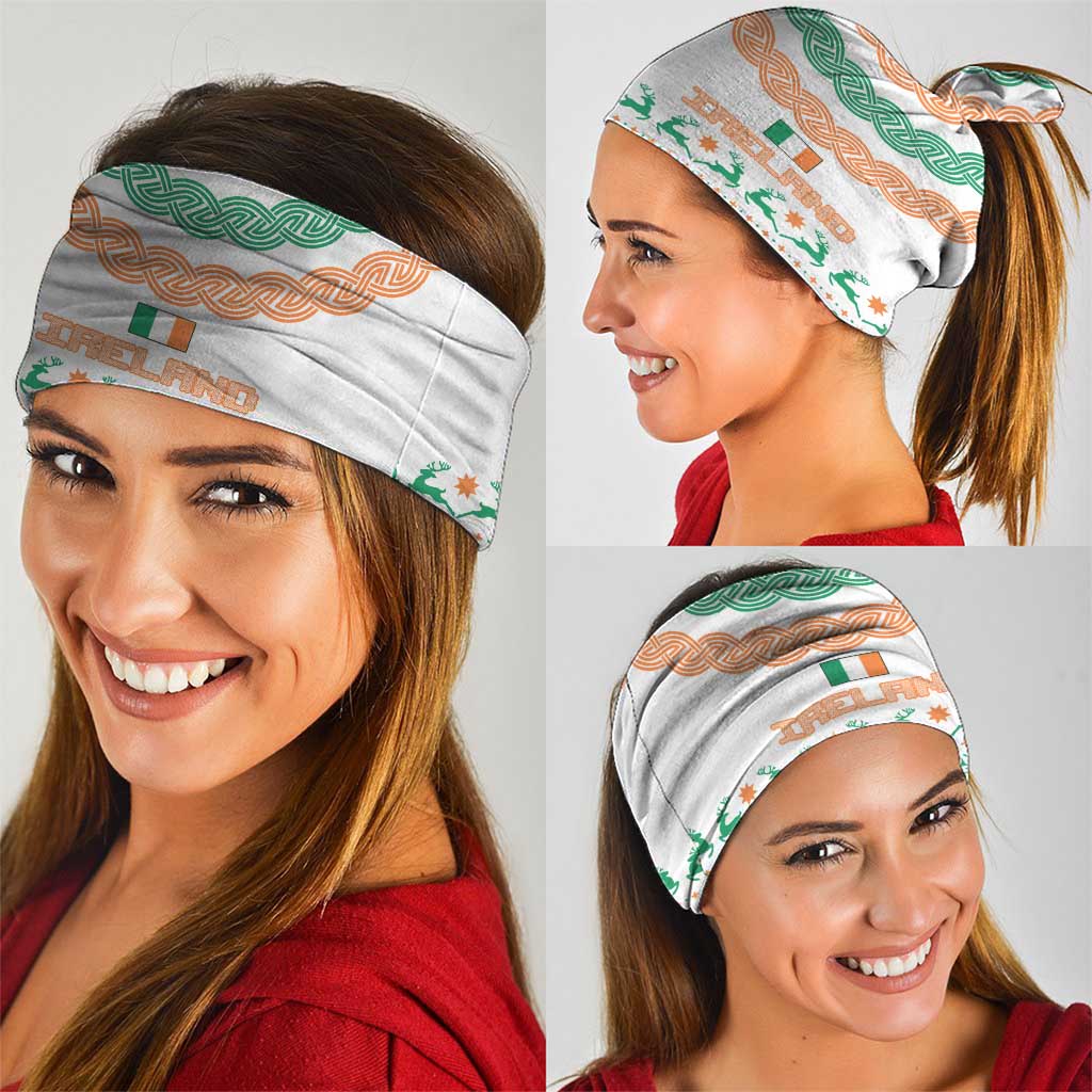 Ireland Christmas Neck Gaiter with Celtic Knot Shamrock and Tricolor Holiday Pattern TS04