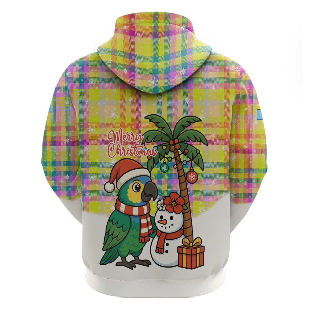 Saint Lucia Christmas Hoodie with Parrot Palm Tree Snowman and Plaid Holiday TS04