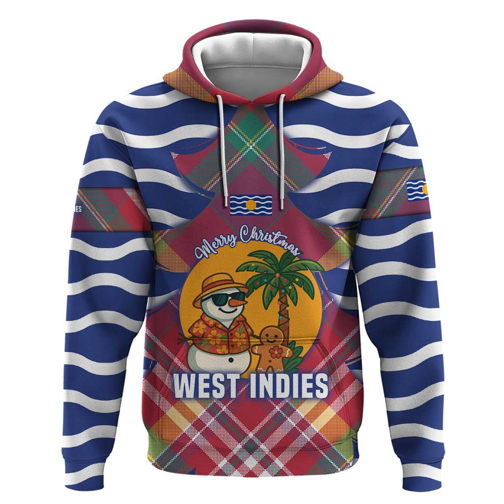 West Indies Christmas Hoodie with Tropical Snowman Palm Tree Gingerbread and Plaid Design TS04