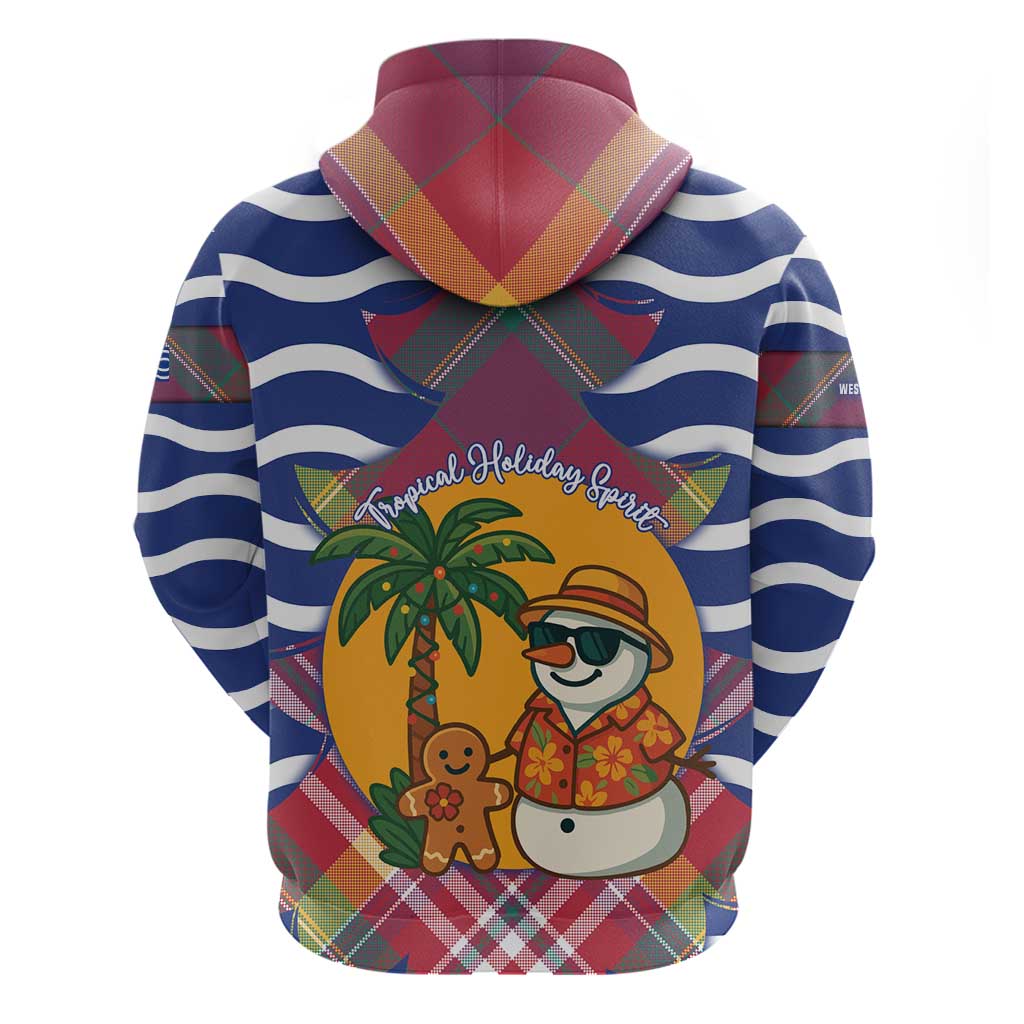 West Indies Christmas Hoodie with Tropical Snowman Palm Tree Gingerbread and Plaid Design TS04